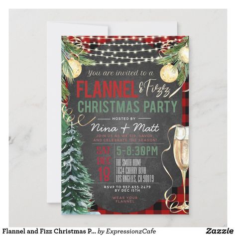 Flannel And Frost Holiday Party, Flannel And Fizz, Christmas Party Host, Christmas Bridal Showers, Simple Bridal Shower, Winter Bridal Showers, Christmas Shower, Bachelorette Invitations, Christmas Party Invitation