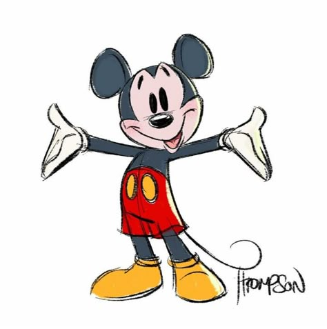 Mickey Mouse - Artwork Mickey Mouse Art Draw, Mickey Mouse Fanart, Doodles Disney, Disney Bingo, Steve Thompson Disney, Mickey Mouse Drawing, Steven Thompson, Mouse Artwork, Steve Thompson