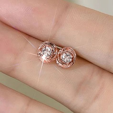 Huitan Graceful Shiny Cubic Zirconia Stud Earrings for Women All-matching Rose Gold Color Fashion Jewelry Earrings, Rose Gold Color, Jewelry Earrings Studs, Women's Earrings, Gold Color, Cubic Zirconia, Jewelry Accessories, Jewelry Earrings, Fashion Jewelry