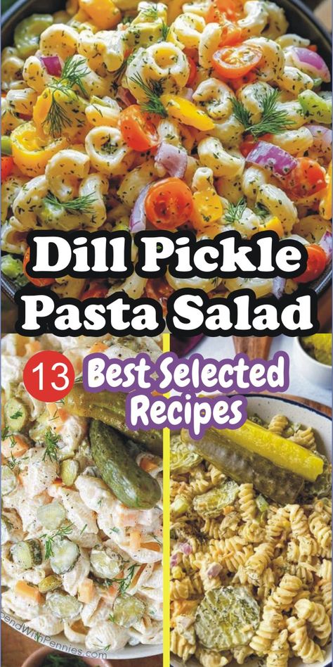 This Dill Pickle Pasta Salad with bacon and ranch dressing is the best dish for those who love bold flavors! The creamy texture, tangy pickles, and crispy bacon make it a crowd favorite. Try this easy recipe today! #RanchLovers #BaconRanch #CreamySalad Pasta Salad Bacon, Pasta Salad With Bacon, Pickle Pasta Salad, Pickle Pasta, Dill Pickle Pasta Salad, Salad Bacon, Quick Bite, Bacon Ranch, Dill Pickle