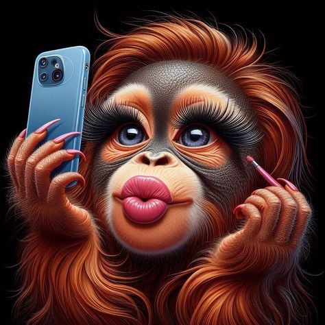 Cute Monkey Pictures, Animal Caricature, Funny Animals With Captions, Cartoon Monkey, Monkey Pictures, Acrylic Wall Decor, Animal Portraits Art, Cute Animal Clipart