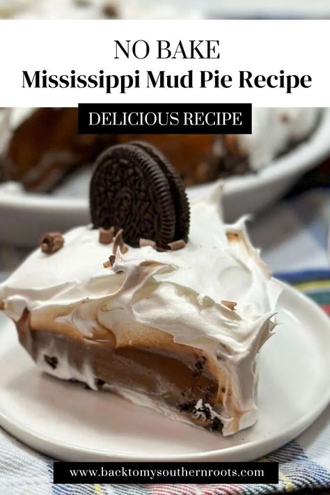 Craving an indulgent dessert but don’t want to turn on the oven? This No-Bake Mississippi Mud Pie recipe is a chocolate lover’s dream come true! This recipe combines layers of chocolate goodness in an easy, no-bake format. Mississippi Mud Pie Recipe Easy, Easy Mississippi Mud Cake, Mississippi Mud Pie Easy, Chocolate Mud Pie Recipe, Mississippi Mud Pie Recipe, Old Fashioned Chocolate Pie, Homemade Chocolate Pie, Mud Pie Recipe, Classic Holiday Desserts