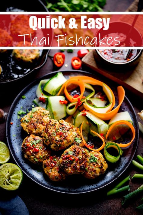 Mix this recipe with Vegan fishcakes recipe // Thai fishcakes with vegetable ribbons and fresh chilli dipping sauce. Thai Fish Recipe, Thai Salmon, Salmon Fish Cakes, Thai Fish Cakes, Thai Fish, Fish Cakes Recipe, Easy Summer Dinner, Chili Dip, Easy Summer Dinners