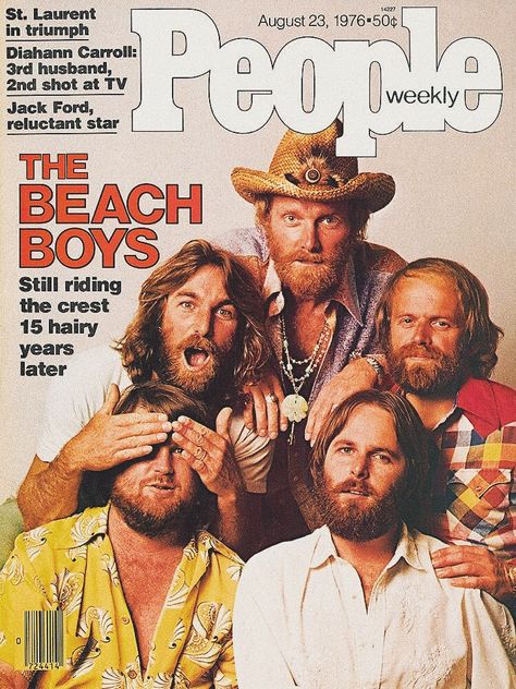 people weekly magazine, august 23 1976, the beach boys [ still riding the crest 15 hairy years later ] mike love, dennis wilson, al jardine, brian wilson, carl wilson People Magazine Covers, Magazine Aesthetic, Carl Wilson, Dennis Wilson, Diahann Carroll, Mike Love, Beach Boy, Brian Wilson, Oldies Music