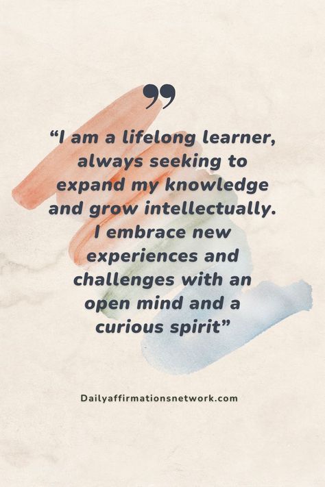 Dive into the world of lifelong learning and intellectual growth. Embrace new experiences and challenges with curiosity, and continuously expand your knowledge to become a more enlightened individual. Lifelong Learning, New Experiences, Self Care Ideas, Affirmations, Self Care, Health, The World