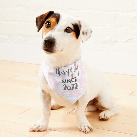 "therapy dog graduation gift, emotional support dog accessories, therapy dog since 2022" Pet Bandana for Sale by BeBraveStore | Redbubble Hair Of The Dog, Cute Typography, Dog Lover Quotes, Emotional Support Dog, Support Dog, Pet Scarf, Dog Bandanas, Pet Fashion, Therapy Dogs