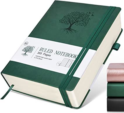 Lined Journal Notebook, 365 Pages B5 Large Journals for Writing Ruled Notebook, Hardcover Leather Journal for Women Men, Daily Notebook for Work, Note Taking, 100Gsm Thick Paper( 7.6'' X 10'' Green) Note Book, Green Notebook Aesthetic, Thick Notebook, Green Notebook, Big Journals, Notebook With Lock, Hobonichi Plain Notebook, A5 Leather Notebook Cover, Cute School Stationary