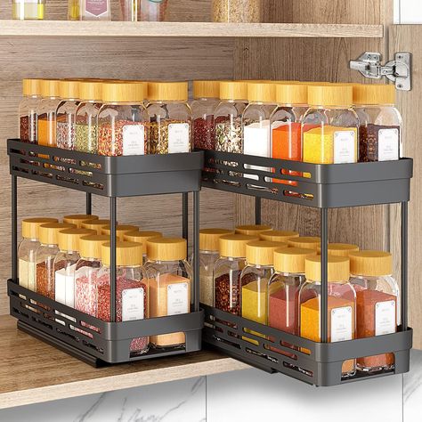 Pull Out Spice Rack, Spice Racks, Spice Cabinet, Spice Rack, Spice Jars