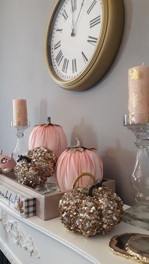 pumpkin carving ideas [ pumpkin carving ideas easy pumpkin carving ideas pumpkin carving Fall Decor Glam, Pink Fall Decor Living Room, Pink Fall Decorations, Pink Fall Bedroom Decor, Fall Glam Decor, Glam Fall Decor Ideas, Pumpkin Carving Ideas Easy, Diy Fall Centerpieces, Pink Fall Decor