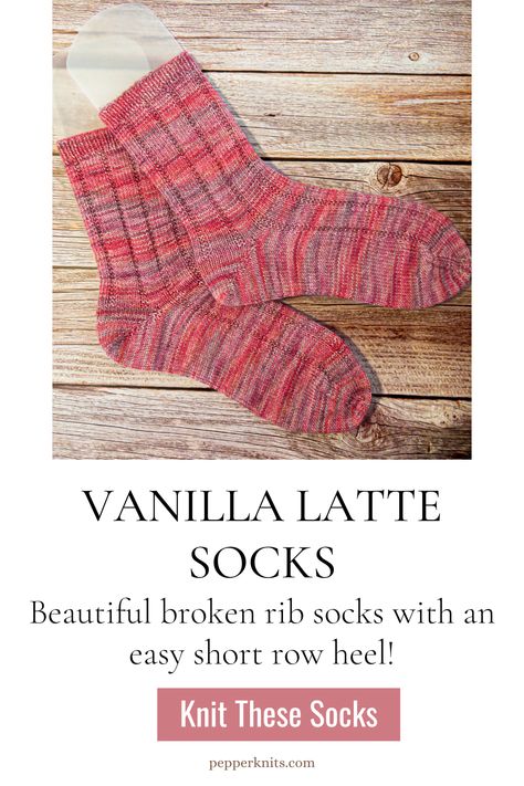 This classic sock pattern has been unpublished, but here's how you can knit Vanilla Latte Socks anyway! Knit Flat Socks, Handknit Socks Free Pattern, Dk Sock Pattern Free Knitting, Vanilla Sock Pattern Knitting, Simple Sock Knitting Pattern, Vanilla Socks Free Pattern, Free Sock Patterns Knit, Sock Patterns Knitting Free, Sock Knitting Patterns Free