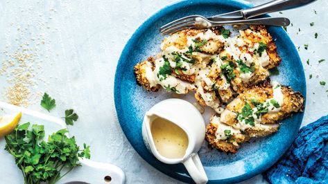 This rich marinade turns everyday chicken into an extraordinary meal. Crispy Chicken Recipes, Full Fat Yogurt, Crispy Chicken, Skinless Chicken Breast, Tahini, Chicken Dishes, Gourmet Recipes, Main Dishes, Clean Eating