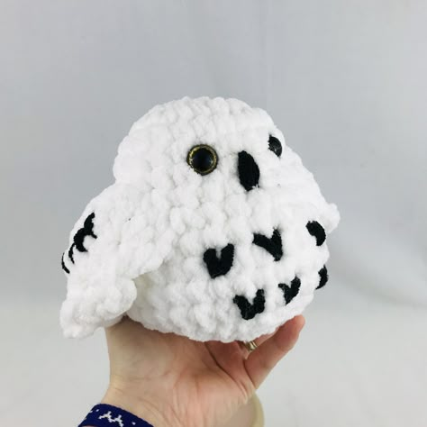 Owl Crochet Pattern, Harry Potter Crochet, Owl Crochet, Felt Eyes, Owl Crochet Patterns, Easy Crochet Animals, Crochet Owl, Kawaii Crochet, Crochet Simple