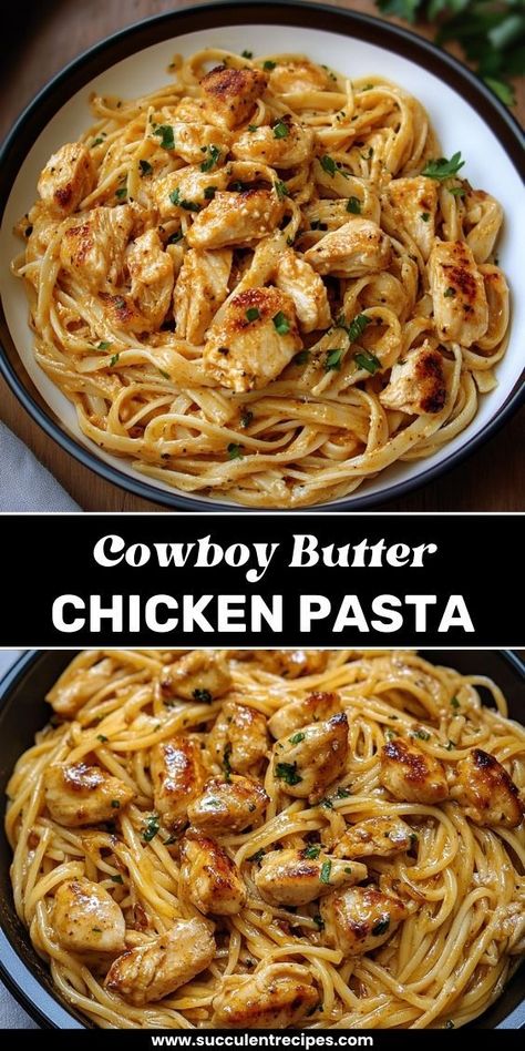 This cowboy butter chicken linguine is creamy, flavorful, and the perfect comfort food for any night of the week! Creamy Butter Sauce, Butter Chicken Pasta, Chicken Linguine, Cowboy Butter, Linguine Recipes, Chicken And Pasta, Pasta Dinners, Pasta Dinner Recipes, Chicken Pasta Recipes