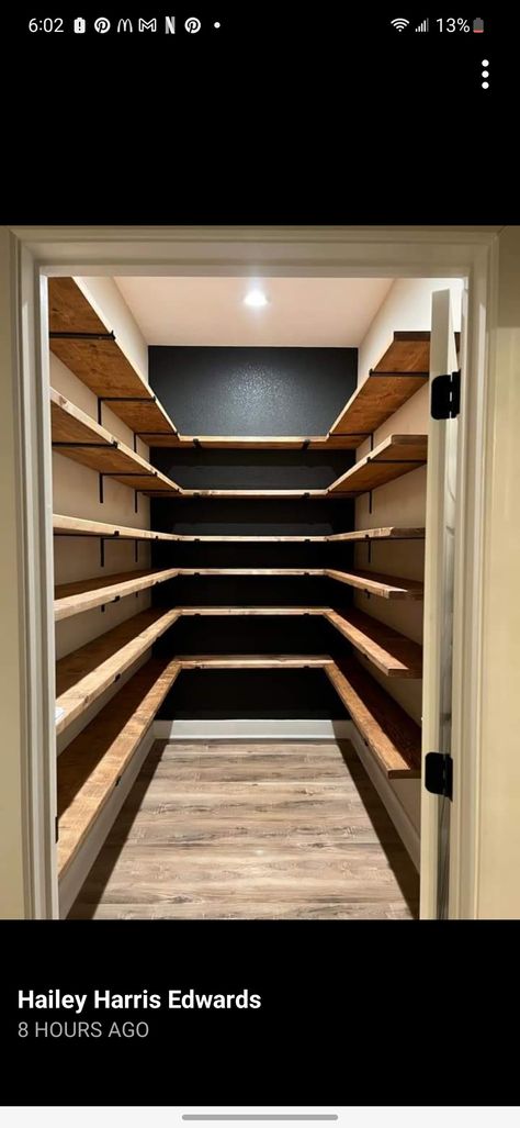 Storeroom Ideas Storage, Industrial Pantry, Under Stairs Pantry, Walk In Pantry Ideas, Pantry Shelving Ideas, Food Storage Rooms, Pantry Closet Design, Hidden Pantry, Pantry Room