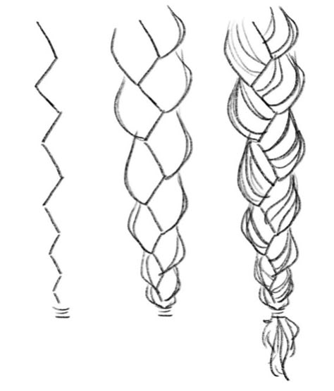 Draw Braids, How To Draw Braids, Hair Drawings, Art Advice, Hair Sketch, Hand Drawing Reference, Work Smarter Not Harder, Drawing Hair, Cute Animal Drawings Kawaii