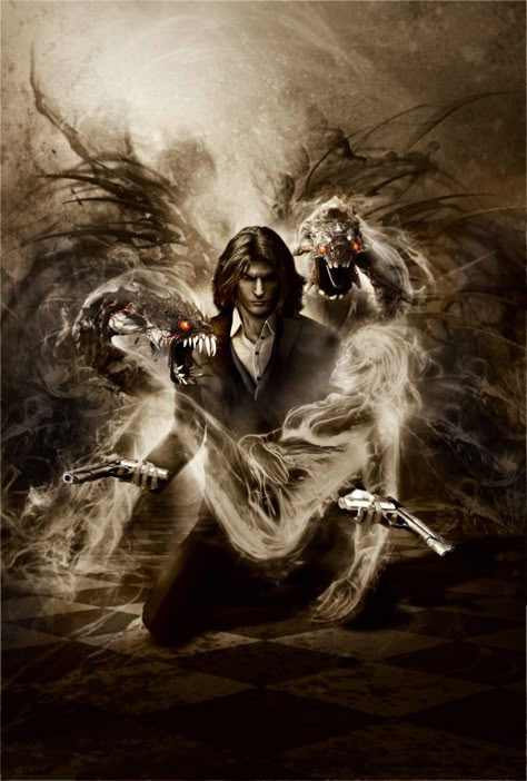 the-darkness-2-jackie-estacado-kneeling The Darkness Game, Jackie Estacado, Horror Wallpaper, Art Alien, Top Cow, Desktop Pictures, Graphic Wallpaper, Image Comics, Video Game Art