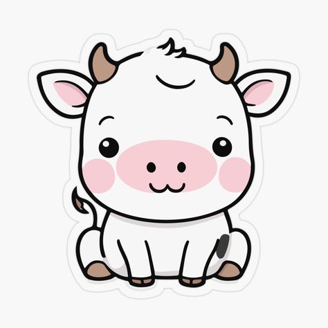 Get my art printed on awesome products. Support me at Redbubble #RBandME: https://www.redbubble.com/i/sticker/Moo-Adorable-Cows-by-Atlantico54/160136279.O9UDB?asc=u Cow Stickers, Plastic Stickers, Decorate Notebook, Coloring Stickers, Sticker Collection, Printable Stickers, Eye Catching Colors, Aesthetic Art, Cute Stickers