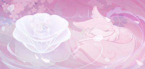 Pastel Pink Discord Banner, Pink Fox Aesthetic, Pink Banner Twitter, Yae Miko Header, Yae Miko Banner, Cute Pink Banner, Yae Miko Gif, Pink Discord Banner, Banner Gifs