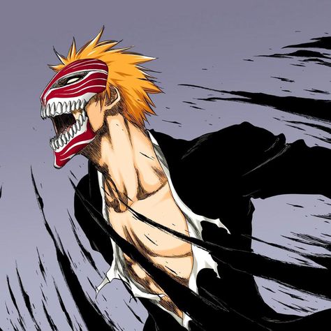 Bleach Ichigo Hollow, Ichigo Hollow Mask, Ichigo Hollow, Hollow Mask, Ichigo Manga, Urahara Kisuke, Aizen Sosuke, Bleach Anime Art, Kurosaki Ichigo