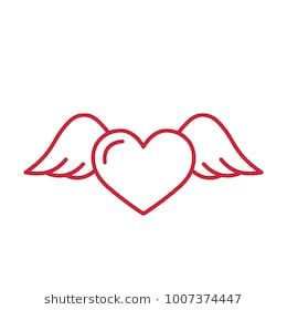 Winged Heart Drawing, Heart W Wings Tattoo, Flying Heart Tattoo, Heart Wings Drawing, Heart With Wings Tattoo Design, Winged Heart Tattoo, Lion With Wings Tattoo, Heart Angel Wings Tattoo, Heart Drawing Cute Simple