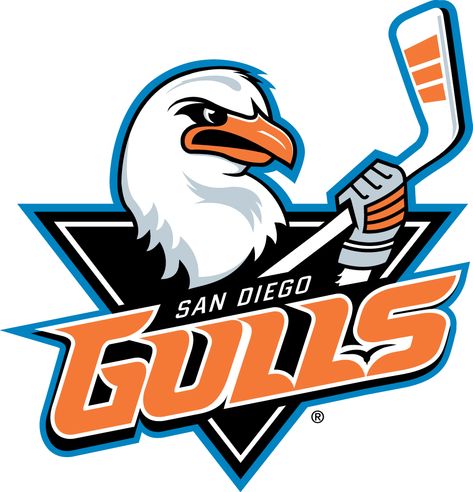 San Diego Gulls Primary Logo - American Hockey League (AHL) - Chris Creamer's Sports Logos Page - SportsLogos.Net Hockey Logos, Sports Team Logos, Team Mascots, Sports Room, Great Logos, Anaheim Ducks, National Hockey League, Hockey Teams, Nhl Hockey