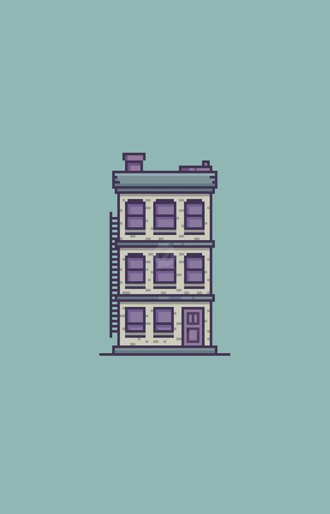 Pixel Art Building 2d, Building Pixel Art, Pixel Presentation, Minimalist Pixel Art, Pixel Art Building, Pixel Assets, Pixel Building, Pixel City, Cartoon Building