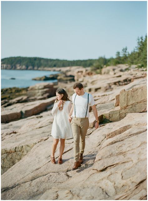 Acadia National Park Couple Photography, Acadia National Park Engagement Photos, Acadia Engagement Photos, Maine Engagement Photos, Maine In The Fall, Bar Harbor Maine, Crushing It, National Parks Photography, Engagement Shots