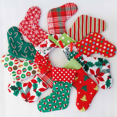 Simple Quilted Christmas Stocking, Mitten Stocking Pattern, Christmas Patchwork Ideas Free Pattern, Small Stocking Pattern Free Templates, Christmas Stocking Template Free Pattern, Mini Christmas Stocking Pattern Free, Fabric Christmas Ornaments Patterns Free, Small Christmas Stocking Pattern Free, Patchwork Christmas Stocking