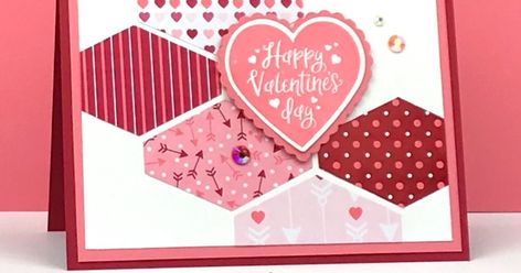 I was inspired by a swap card from BJ Peters. I loved the way she used the Tailored Tag Punch to tile designer paper across her card. I cre... Stampin Up Valentine Cards, Valentine Love Cards, Valentine Cards Handmade, Designer Paper, Wedding Anniversary Cards, St Valentin, Punch Cards, Stamping Up Cards, Valentine Card