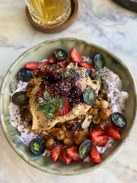 Mediterranean Bowl Aesthetic, Yogurt Bowl Aesthetic, Summer Fruit Aesthetic, Mediterranean Bowl, Bowl Aesthetic, Fruit Aesthetic, Healthy Bowl, Summer Meal, Healthy Summer Recipes