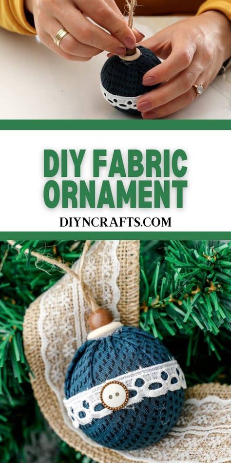 Step by step guide to making your own fabric ball Christmas ornament. Add a personal touch to your holiday decor! Material Covered Christmas Baubles, How To Cover Ornaments With Fabric, Fabric Covered Christmas Ornaments, Fabric Wrapped Ornaments, Fabric Balls, Elegant Fabric, Ornament Tutorial, Old Christmas, Round Ornaments