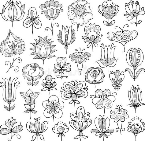 Modele Zentangle, Flowers Doodles, Arte Doodle, Doodle Inspiration, Animal Illustrations, Pola Sulam, Doodles Zentangles, Doodle Lettering, Plant Drawing