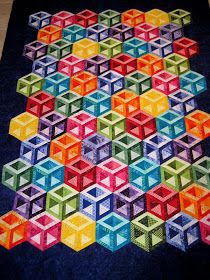 Cheney Chatter Volume II: finish (ish) it up friday Geometric Quilts, Illusion Quilts, Tumbling Blocks Quilt, Optical Illusion Quilts, Bargello Quilts, Tumbling Blocks, English Paper Piecing Quilts, 3d Quilts, Geometric Quilt