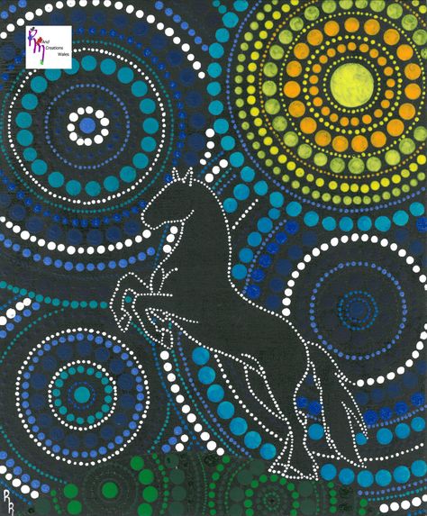 Horse Dot Painting, Sequin Art, Dotting Art, Q Tip Painting, Mandala Rocks, Dot Art Painting, Mandala Dots, Dot Art, Aboriginal Art