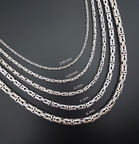 Men Chain Necklace Outfit, Silver Chain Design For Men, Men Silver Necklace, Necklace For Men Silver, Silver Necklace For Men, Christmas Baseball, Silver Necklace For Women, Byzantine Chain, Chain Necklace Silver