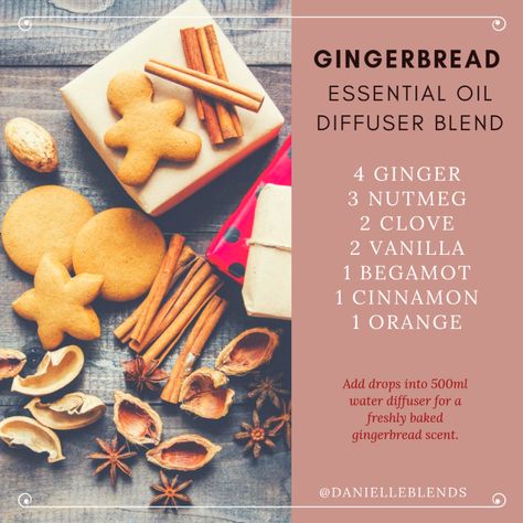 Gingerbread Diffuser Blend – Danielle Blends Water Diffuser, Best Diffuser, Cookies Gingerbread, Pie Pumpkin, Diffuser Blend, Holiday Scents, Essential Oil Blend, House Smells, Diffuser Blends