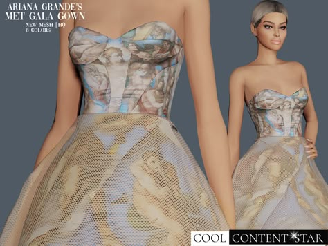 Sims 4 Met Gala Dress, Sims 4 Cc Ariana Grande Clothes, Met Gala Sims 4 Cc, Sims 4 Famous Cc, Sims 4 Cc Celebrity Clothes, Sims 4 Ball Gown, Sims 4 Cc Ariana Grande, Sims 4 Ariana Grande Cc, Sims 4 Celebrities