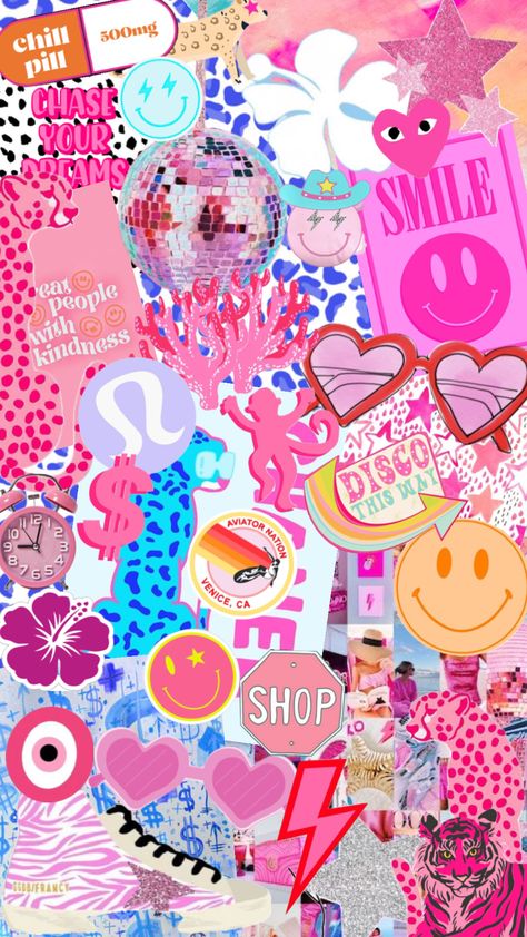 #fyp #collage #preppy #preppycollage #pink #rainbow #slayy Preppy Collage Wallpaper, Cute Preppy Wallpapers, Preppy Girl Aesthetic, Preppy Photos, Preppy Collage, Collage Preppy, Wallpaper Preppy, Preppy Wallpapers, Christian Iphone Wallpaper