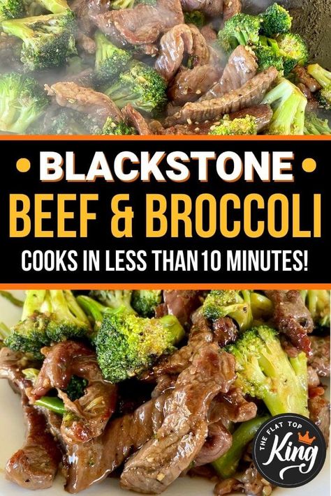 Blackstone Grill Recipes, Outdoor Griddle Recipes, Griddle Cooking Recipes, Hibachi Recipes, Steak And Broccoli, Easy Beef And Broccoli, Outdoor Cooking Recipes, Blackstone Grill, Beef Broccoli