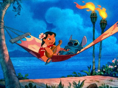 Lilo And Stitch, Cartoon Character, Hammock, Disney