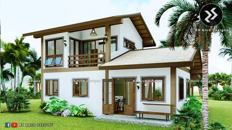 2 STOREY SMALL HOUSE DESIGN WITH 2 BEDROOMS 2 BATHROOM | TROPICAL FARMHOUSE DESIGN IDEA | 10X6 METERS Spaces: - 2 Bedroom - 2 Bathroom - Living/ Dining Area - Kitchen - Laundry area - Porch & Terrace - Balcony at 2nd floor #2storeyhouse #smallhousedesignidea #smallhousedesign #farmhouse #farmhousedesign #simplehousedesign #rsarchdesigns 2 Storey Small House Design, 2 Storey Small House, Tropical Farmhouse, Bathroom Tropical, Farmhouse Tiny House, Nature House, Small Floor Plans, Caribbean Homes, 2 Storey House Design