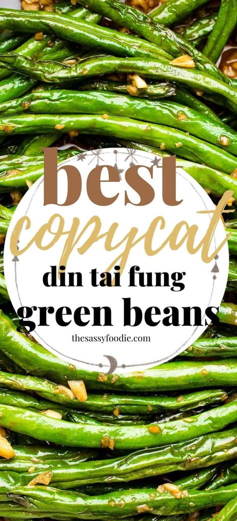 These green beans from the popular dim sum restaurant, Din Tai Fung, have taken over the internet. These Din Tai Fung style garlic green beans are packed with flavour, and savory umami flavour. All you need is an air fryer, and 4 simple ingredients. These green beans will make even your pickiest eater, a veggie lover! Hawaiian Green Beans, Air Fryer Chinese Green Beans, Green Beans Din Tai Fung, Chinese Restaurant Green Beans, Garlic Green Beans Din Tai Fung, Air Fryer Asian Green Beans, Green Bean Asian Recipes, Din Tai Fung Green Beans Recipe, Asian Green Beans Chinese Style