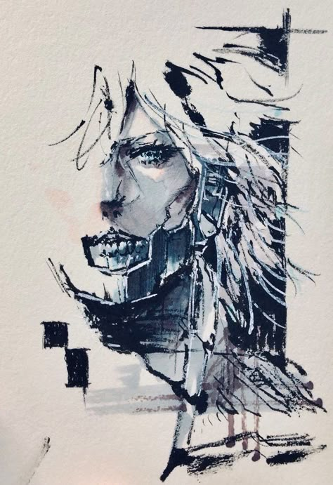 Yoji Shinkawa Raiden, Metal Gear Solid 4 Raiden, Metal Gear Artwork, Mgs Concept, Laughing Wallpaper, Metal Gear Solid Raiden, Metal Gear Solid Artwork, Microsoft Paint Art, Nail Ideas Acrylic Coffin