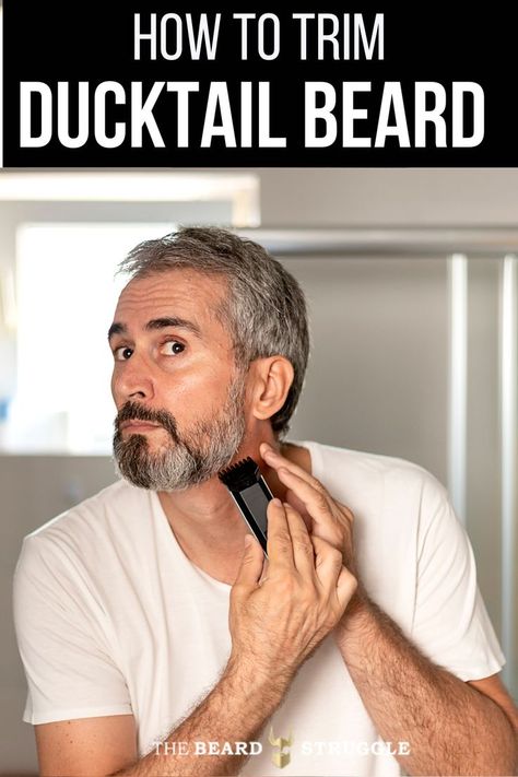 trim-ducktail-beard Short Ducktail Beard, Duck Tail Beard, Trim Beard, Trimming Mustache, Beard Neckline Guide, Beards Styles, Long Goatee Styles, Beard Before And After, Beard Styles For Older Men