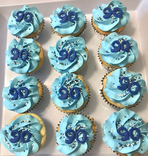 90th Birthday Cupcakes, Cupcake Arrangements, Beach Birthday Party, Beach Birthday, Birthday Cupcake, Cupcake Cake, Party Fun, 90th Birthday, Birthday Cupcakes