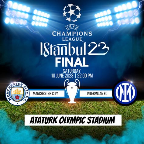 Football Final Poster Design, Final Match Poster Design, Champions League Poster, Football Template, Football Final, Champions Leauge, Champions League Football, Lionel Messi Fc Barcelona, Work Graphic