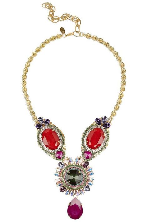 The Necklace Erickson Beamon, Colorful Necklace, Sparkly Things, Fun Jewelry, Swarovski Crystal Necklace, Jewel Box, Statement Necklaces, Jewelry And Accessories, Gold Plated Necklace