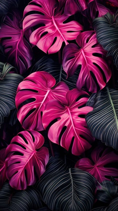 Tropical Flower Design, Colorful Fabric Patterns, Flower Images Wallpapers, Tropical Neon, Wallpaper Leaf, Digital Art Tutorial Beginner, Iphone Wallpaper Aesthetic, Iphone Wallpaper Stills, Neon Flowers