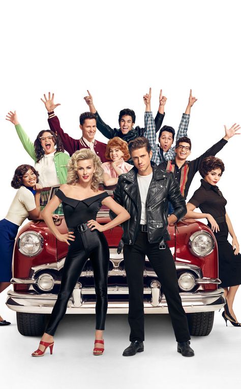 Who's excited for Grease Live? Because the cast sure is in the latest promo pics for Fox's very f... Grease Characters, Musical Grease, Grease Live, Grease Movie, Grease Is The Word, Grease Musical, Hulk Character, Movie Art Print, Circus Characters