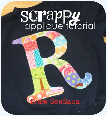 SewSara: Scrappy Applique    I've used this tutorial and it's perfect, simple, and adorable. Scrappy Applique, Applique Letters, Applique Sweatshirt, Applique Tutorial, Sew Easy, Sewing Appliques, Machine Applique, Applique Quilts, Diy Shirt